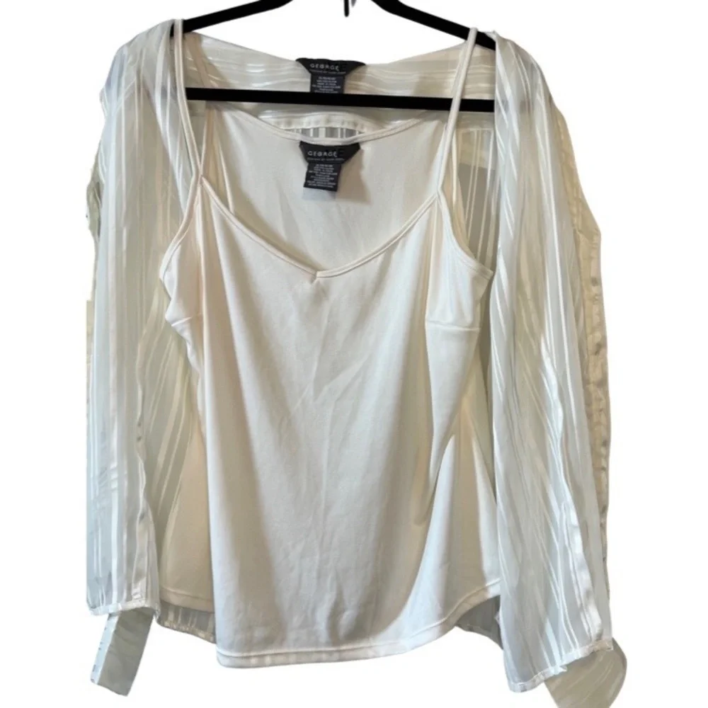 George ME Designs By Mark Eisen Long Sleeve Button Down Women’s Dress Shirt - Picture 3 of 7